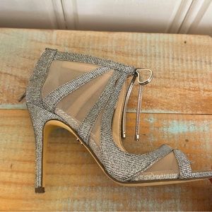 Nina Silver Sparkle Heels